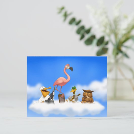 Jug Band O' Birds Postkarte (Stehend Vorderseite)