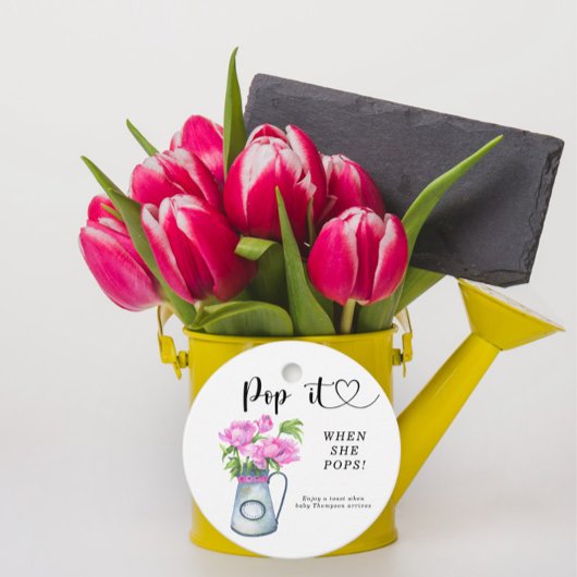 Jug der Blume Babydusche - Pop, wenn sie Pop macht Geschenkanhänger