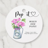 Jug der Blume Babydusche - Pop, wenn sie Pop macht Geschenkanhänger (Rückseite)