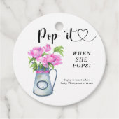 Jug der Blume Babydusche - Pop, wenn sie Pop macht Geschenkanhänger (Vorderseite)