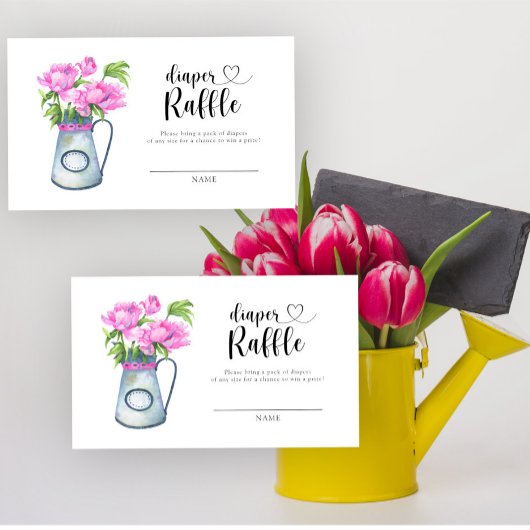 Jug der Blume Babydusche-Windelpreisraffinerie Begleitkarte