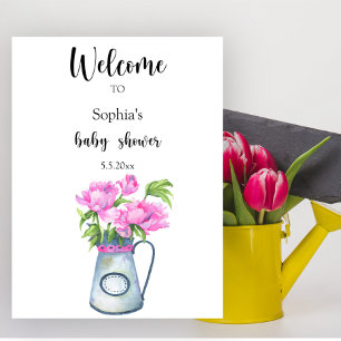 Jug der Blume Willkommen in der Babydusche Poster