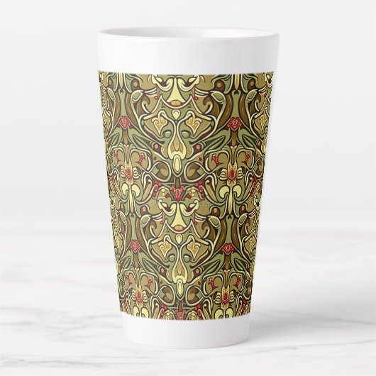 Jug mit Art Nouveau Tapetenmuster Latte  Milchtasse (Vorderseite)