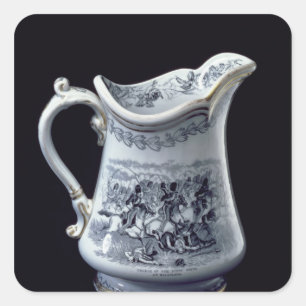 Jug mit einer Darstellung der Anklage der Schotte Quadratischer Aufkleber