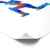 Jugando al cricket en acuarela fotodruck (Ecke)