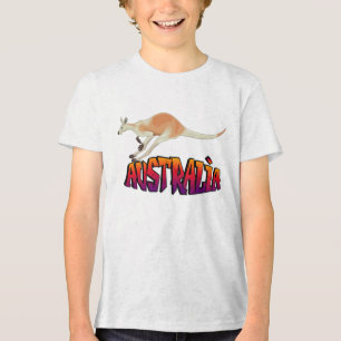 Jugend Australien Känguru Retro-Grafik Tri-Blend Shirt