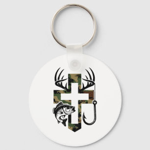 Jugend Camo Glaube Jagd Angelschnur Kreuz Haken Ch Schlüsselanhänger