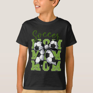 Jugend-Fußball-Mama Coquette Bogen Süße Schwester T-Shirt