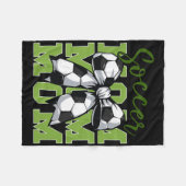 Jugend-Fußball-Mutter Coquette Schleife Süße Schwe Fleecedecke (Vorderseite (Horizontal))