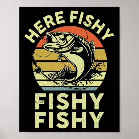Jugend Hier fisch Shirt Kinder Kleinkind Männer Fu Poster (Vorne)