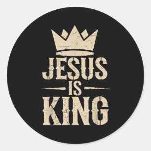 Jugend Jesus Christus ist König Christlichen Mensc Runder Aufkleber