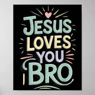 Jugend Jesus Liebt Dich Bro Lustig Christlicher Go Poster