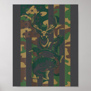 Jugend Kreuz Tarnmuster Jagd Angeln B Hirsch Ente Poster