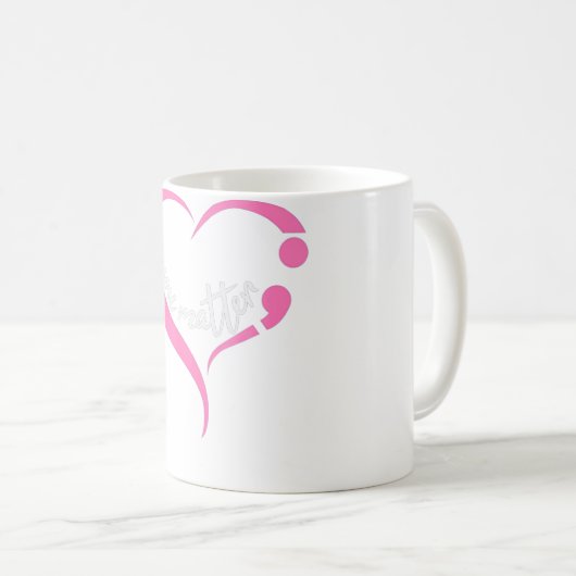 Jugend Matter Semicolon Psychische Gesundheit & Su Kaffeetasse (VorderseiteRechts)