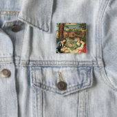 Jugend mit einem Sitzen der Gitarre und zwei Button (Beispiel)
