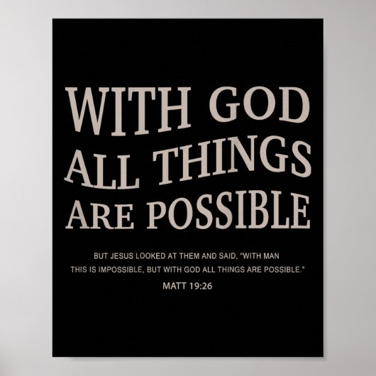 Jugend mit Gott alle Dinge sind möglich Christlich Poster (Vorne)