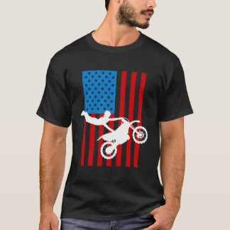 Jugend Motorrad USA Flaggen Dirt Racing Kinder Gi T-Shirt