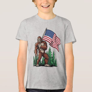 Jugend-Patriotische Amerikanische Flagge Grafik-Fe Tri-Blend Shirt