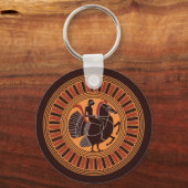 Jugend-Reiten Ein mythisches Hippalektryon Schlüsselanhänger (Vorderseite)