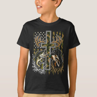 Jugend-Tarn-Entenjagd-Hund schwarzer Lab-Barsch-Fi T-Shirt