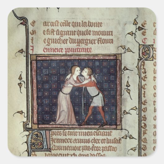 Jugend und Liebe Quadratischer Aufkleber (Vorderseite)