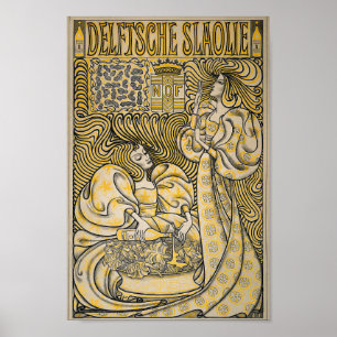Jugend Vintage Jugendstil Jugend Delftsche Slaolie Poster