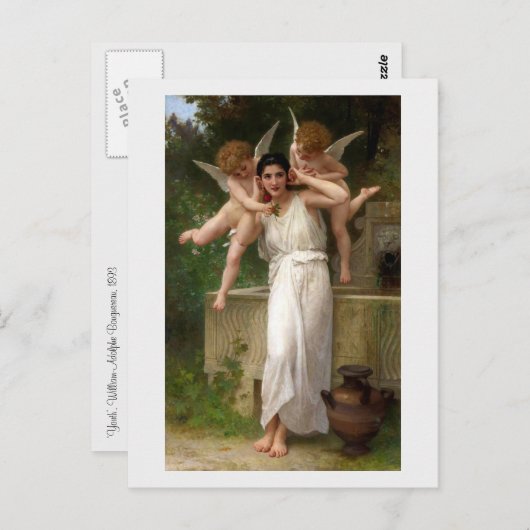 "Jugend" von Bouguereau Postkarte (Vorne/Hinten)