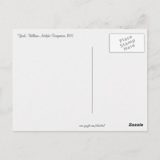 "Jugend" von Bouguereau Postkarte (Rückseite)