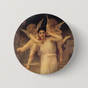 Jugend von Bouguereau, viktorianisches Engelsportr Button