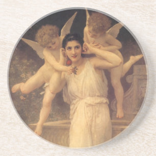 Jugend von Bouguereau, viktorianisches Engelsportr Getränkeuntersetzer