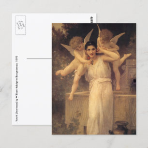 Jugend von Bouguereau, viktorianisches Engelsportr Postkarte