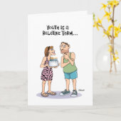 Jugend vs. 40. Geburtstag Karte (Gelbe Blume)