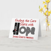 Jugenddiabetes HOFFNUNG 4 Karte (Gelbe Blume)