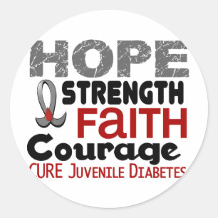 Jugenddiabetes HOPE 3 Runder Aufkleber