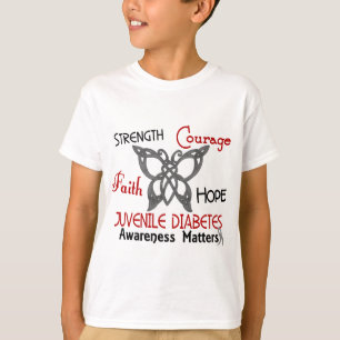 Jugenddiabetes-keltischer Schmetterling 3 T-Shirt