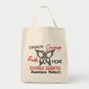 Jugenddiabetes-keltischer Schmetterling 3 Tragetasche