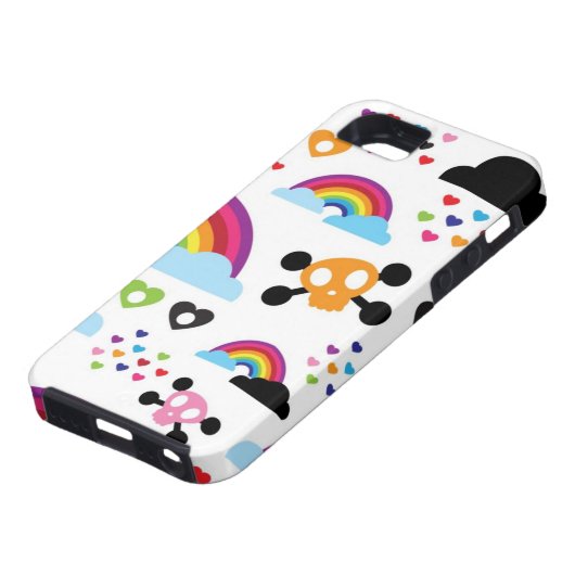 Jugendemo Regenbogen-Schädelhintergrund Case-Mate iPhone Hülle (unten)