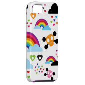 Jugendemo Regenbogen-Schädelhintergrund Case-Mate iPhone Hülle (Rückseite/rechts)