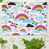 Jugendemo Regenbogen-Schädelhintergrund Handtuch (Gefaltet)