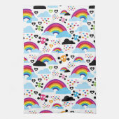 Jugendemo Regenbogen-Schädelhintergrund Handtuch (Vertikal)