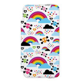 Jugendemo Regenbogen-Schädelhintergrund Incipio iPhone Geldbeutel-Hülle (Folio Vorderseite)