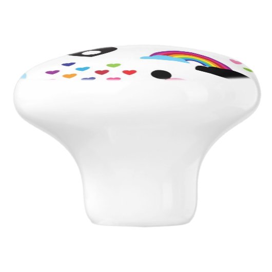 Jugendemo Regenbogen-Schädelhintergrund Keramikknauf (Seitenansicht)