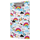 Jugendemo Regenbogen-Schädelhintergrund Klemmbrett (Links)