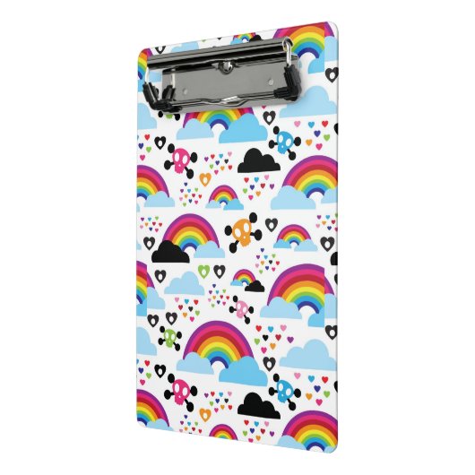 Jugendemo Regenbogen-Schädelhintergrund Mini Klemmbrett (Gewinkelt2)