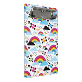 Jugendemo Regenbogen-Schädelhintergrund Mini Klemmbrett (Schrägansicht)