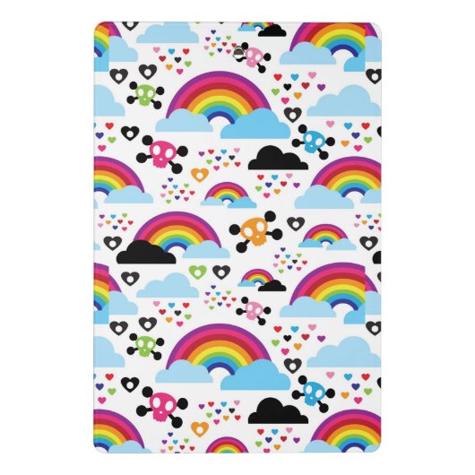 Jugendemo Regenbogen-Schädelhintergrund Mini Klemmbrett (Rückseite)