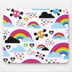 Jugendemo Regenbogen-Schädelhintergrund Mousepad