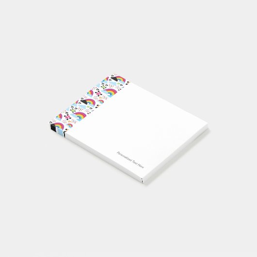 Jugendemo Regenbogen-Schädelhintergrund Post-it Klebezettel (angewinkelt)