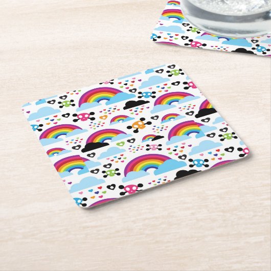 Jugendemo Regenbogen-Schädelhintergrund Rechteckiger Pappuntersetzer (angewinkelt)