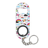 Jugendemo Regenbogen-Schädelhintergrund Schlüsselanhängerflaschenöffner (Rückseite)